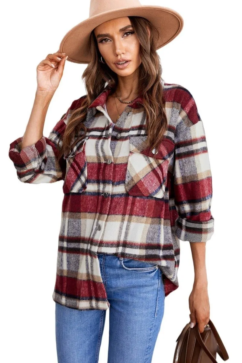 Plaid Button Down Flannel Jacket