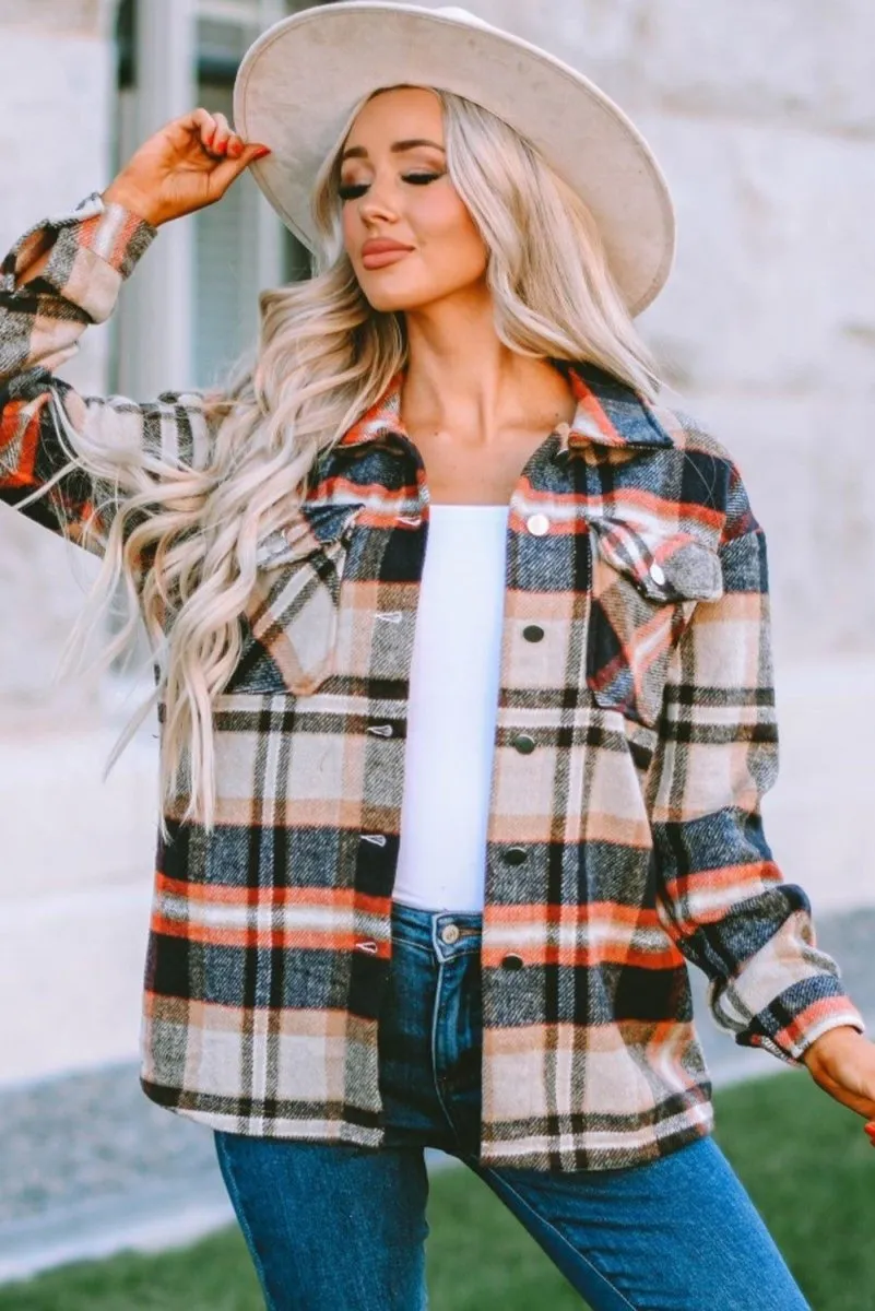 Plaid Button Down Flannel Jacket