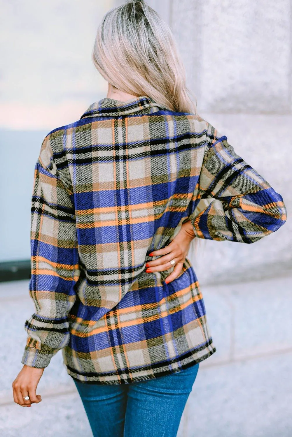 Plaid Button Down Flannel Jacket