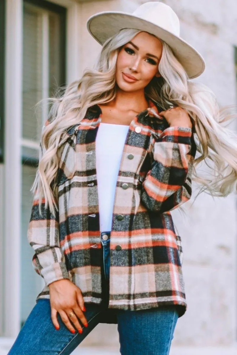 Plaid Button Down Flannel Jacket