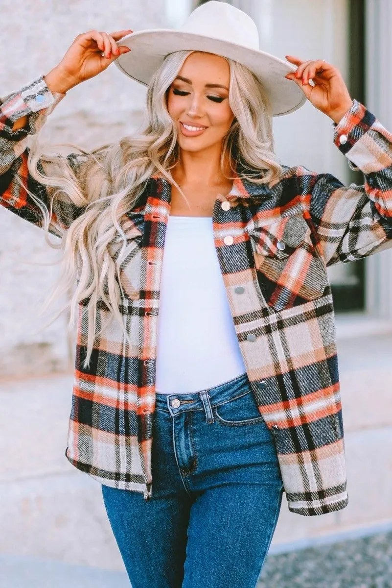 Plaid Button Down Flannel Jacket