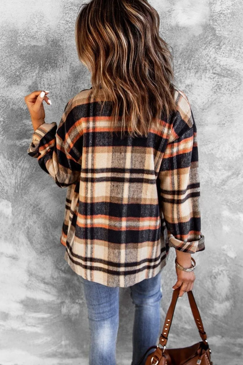 Plaid Button Down Flannel Jacket