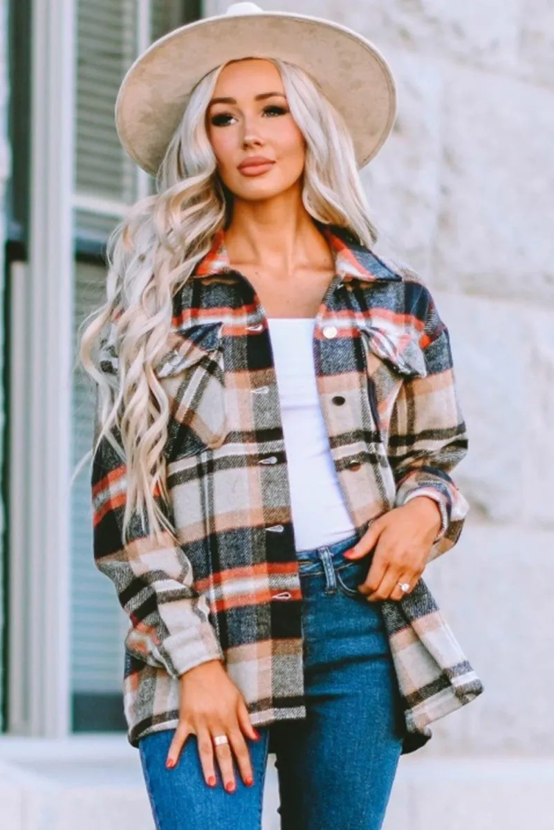 Plaid Button Down Flannel Jacket