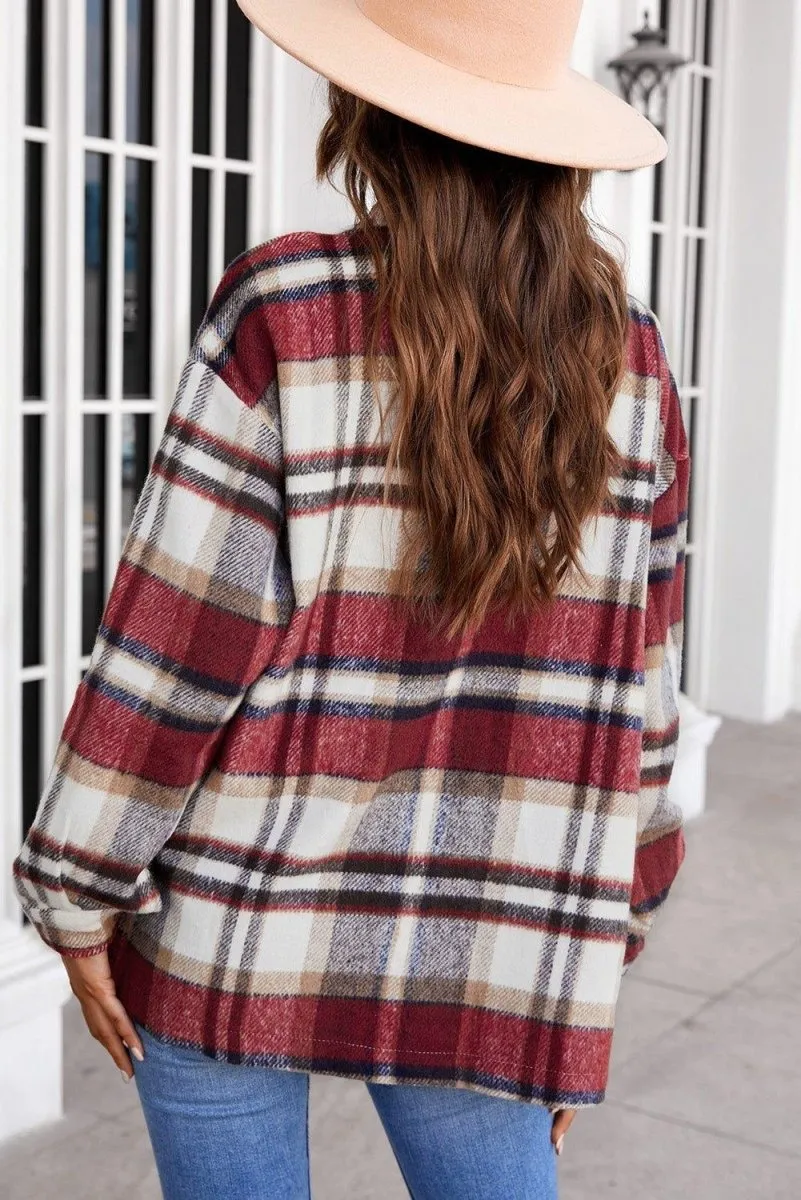 Plaid Button Down Flannel Jacket