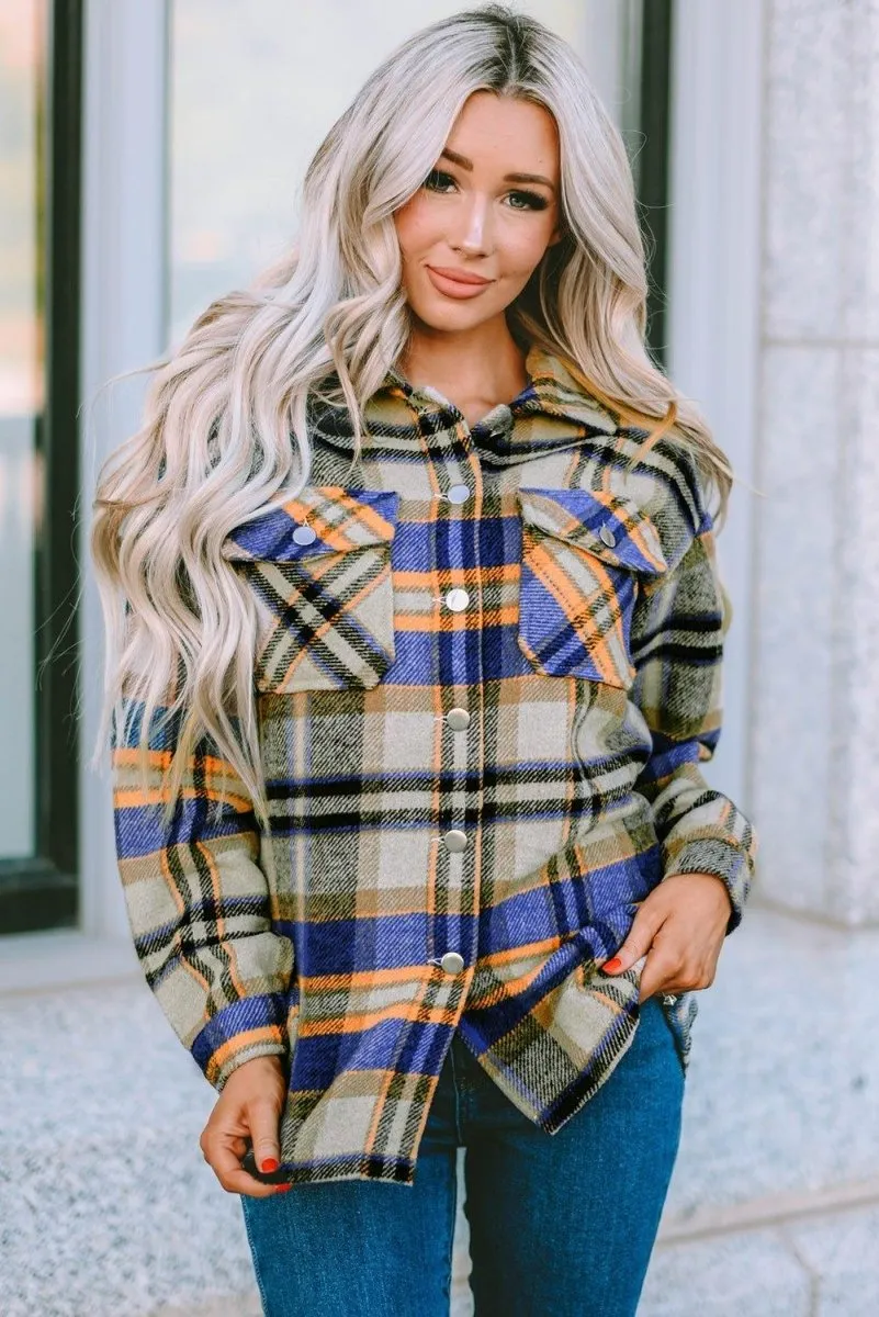 Plaid Button Down Flannel Jacket