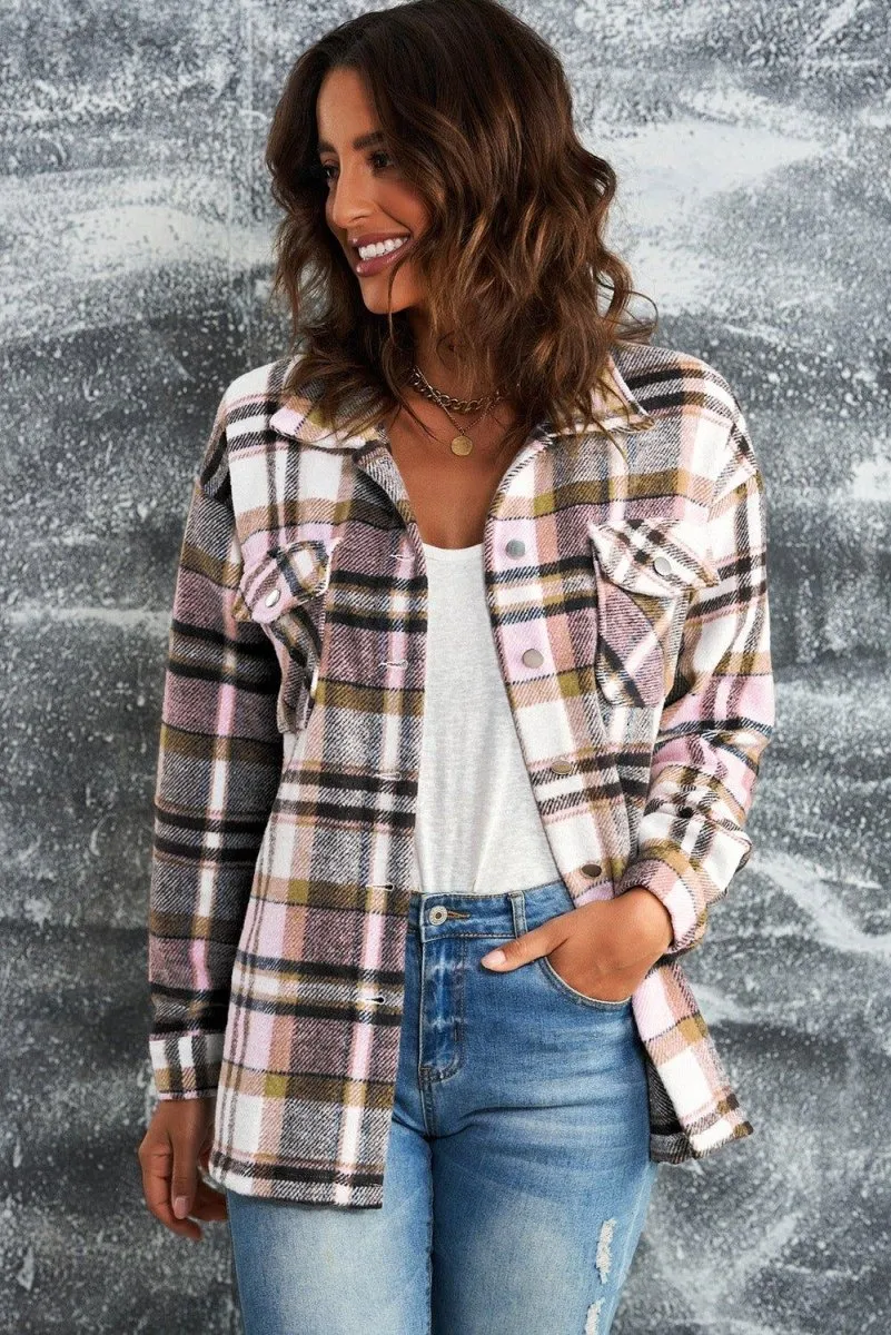 Plaid Button Down Flannel Jacket