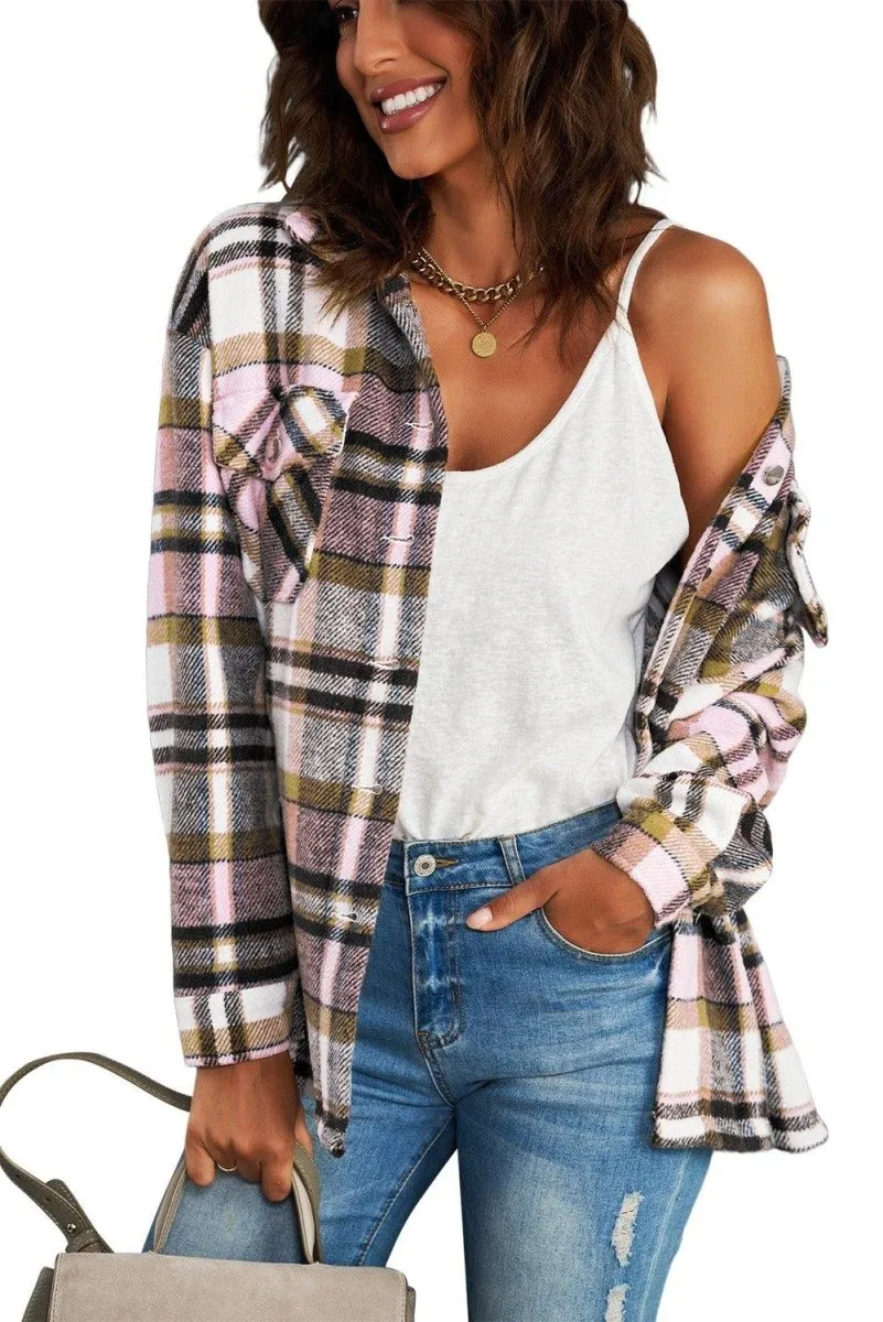 Plaid Button Down Flannel Jacket