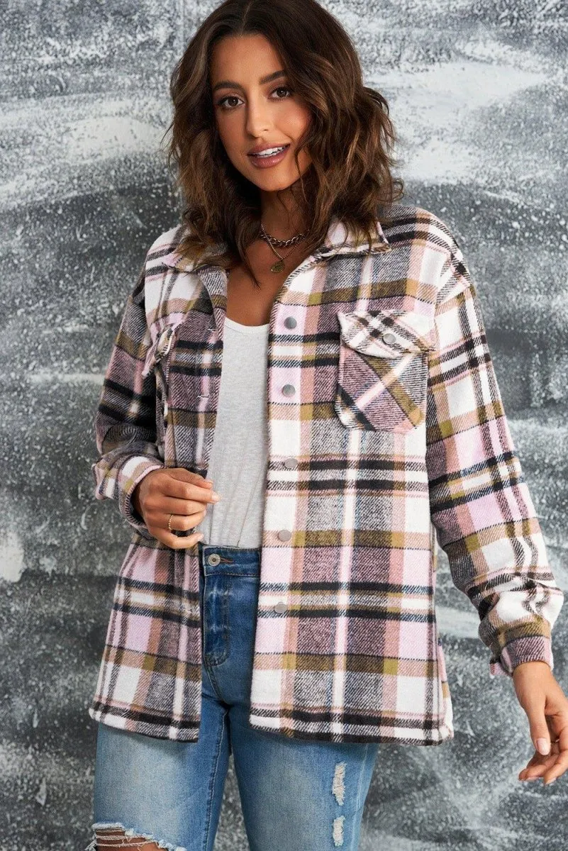 Plaid Button Down Flannel Jacket