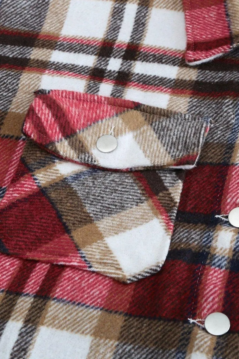 Plaid Button Down Flannel Jacket