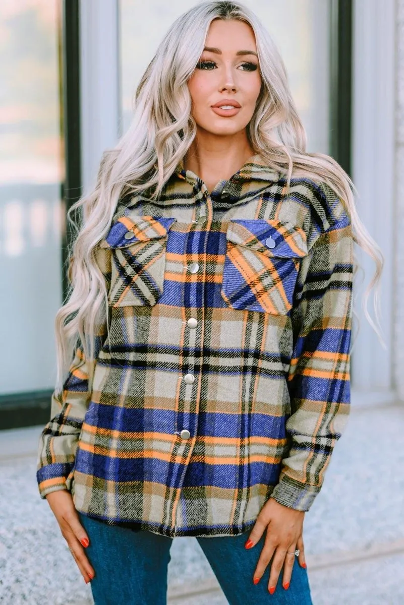 Plaid Button Down Flannel Jacket