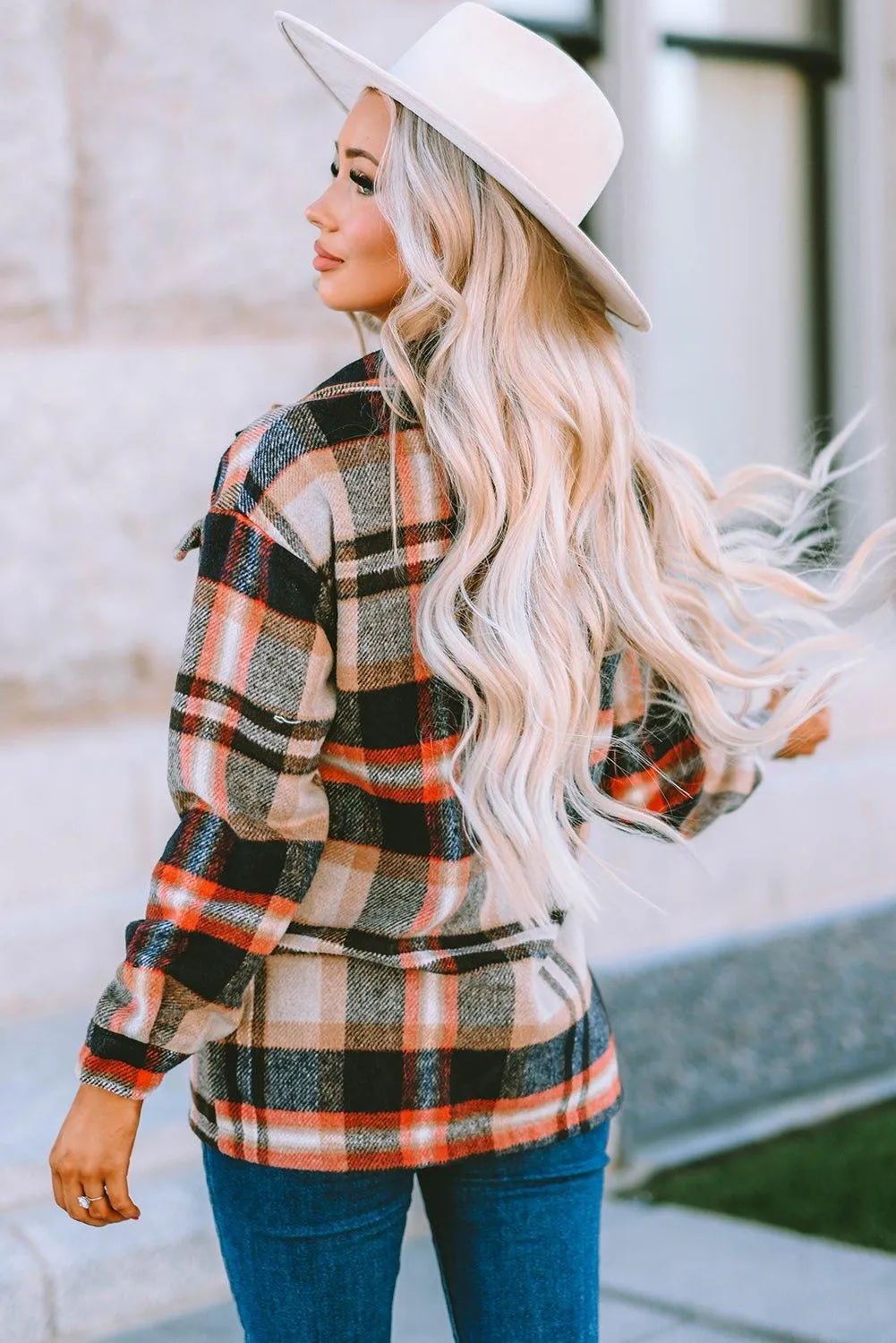 Plaid Button Down Flannel Jacket