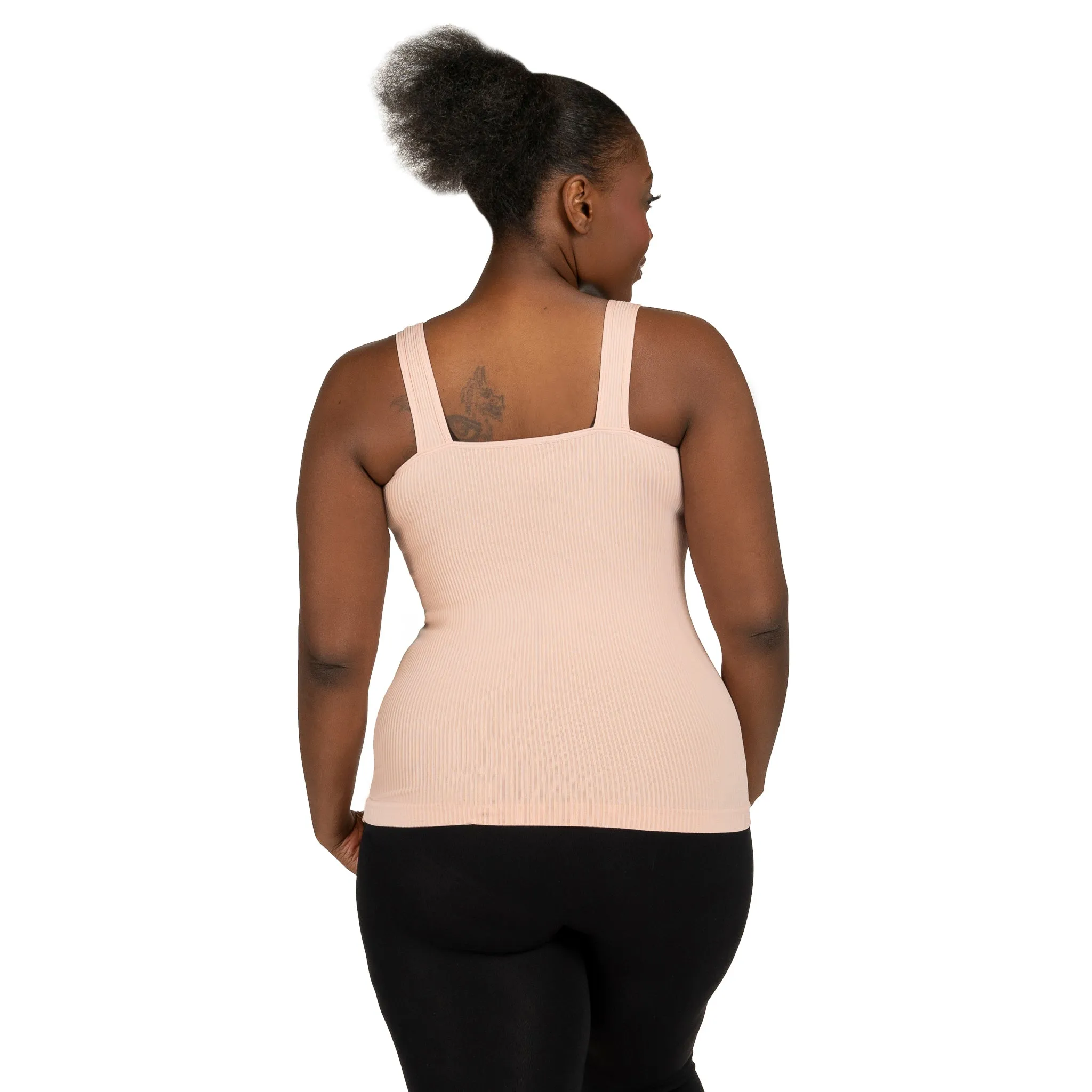 Plus Soft Ribbed V Neck Tank Top