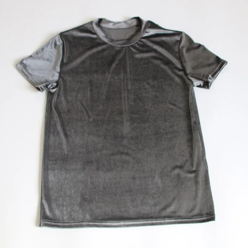 Pre Order:  Casual Solid Velvet T-Shirt