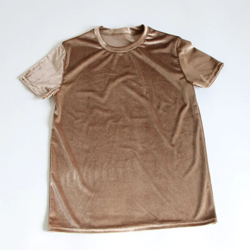 Pre Order:  Velvet Solid Short Sleeve T-Shirt