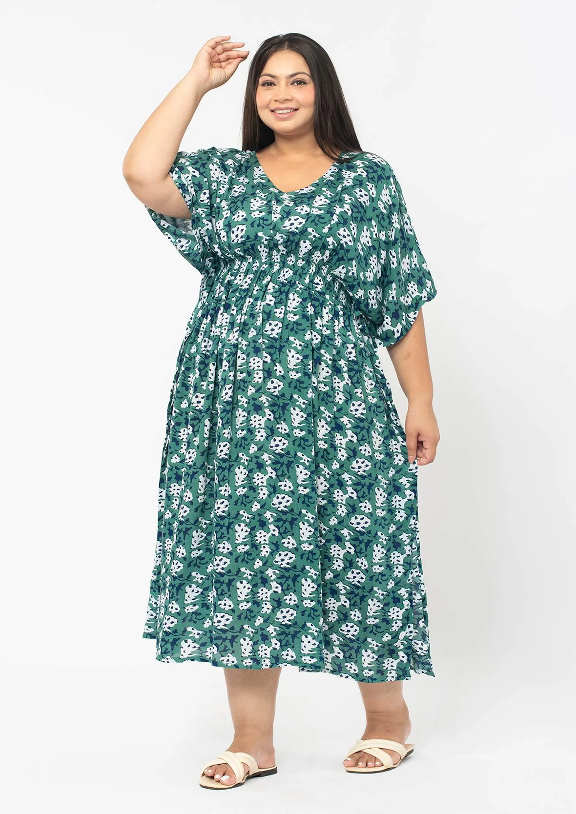 Printed Midi Kaftan Dress