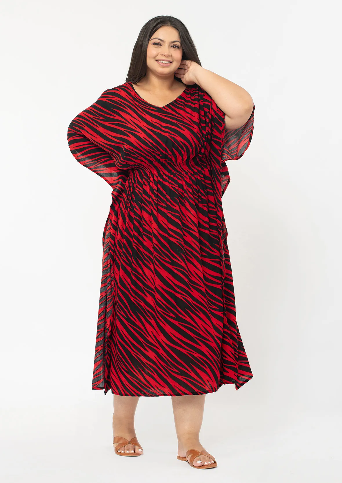 Printed Midi Kaftan Dress