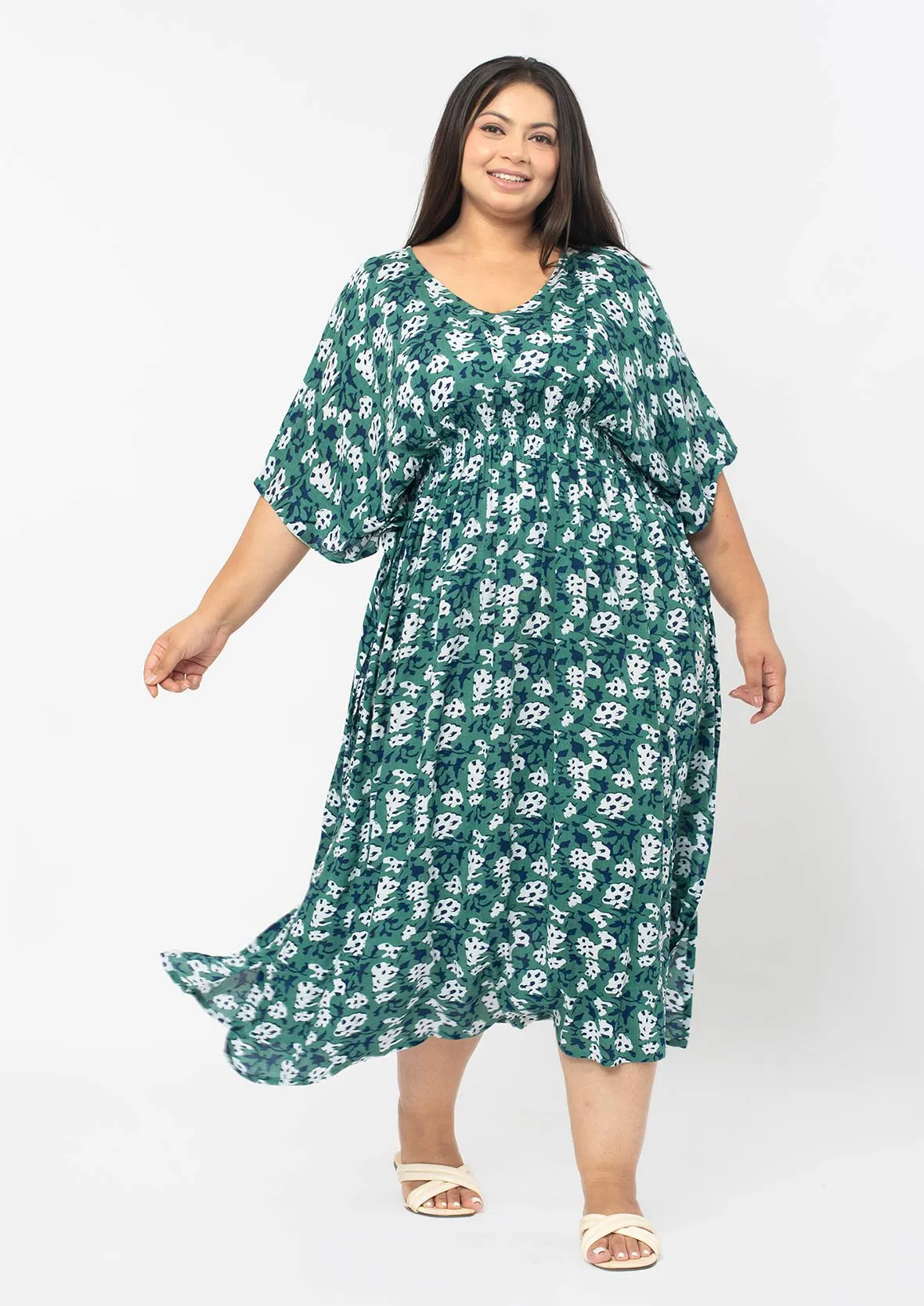 Printed Midi Kaftan Dress