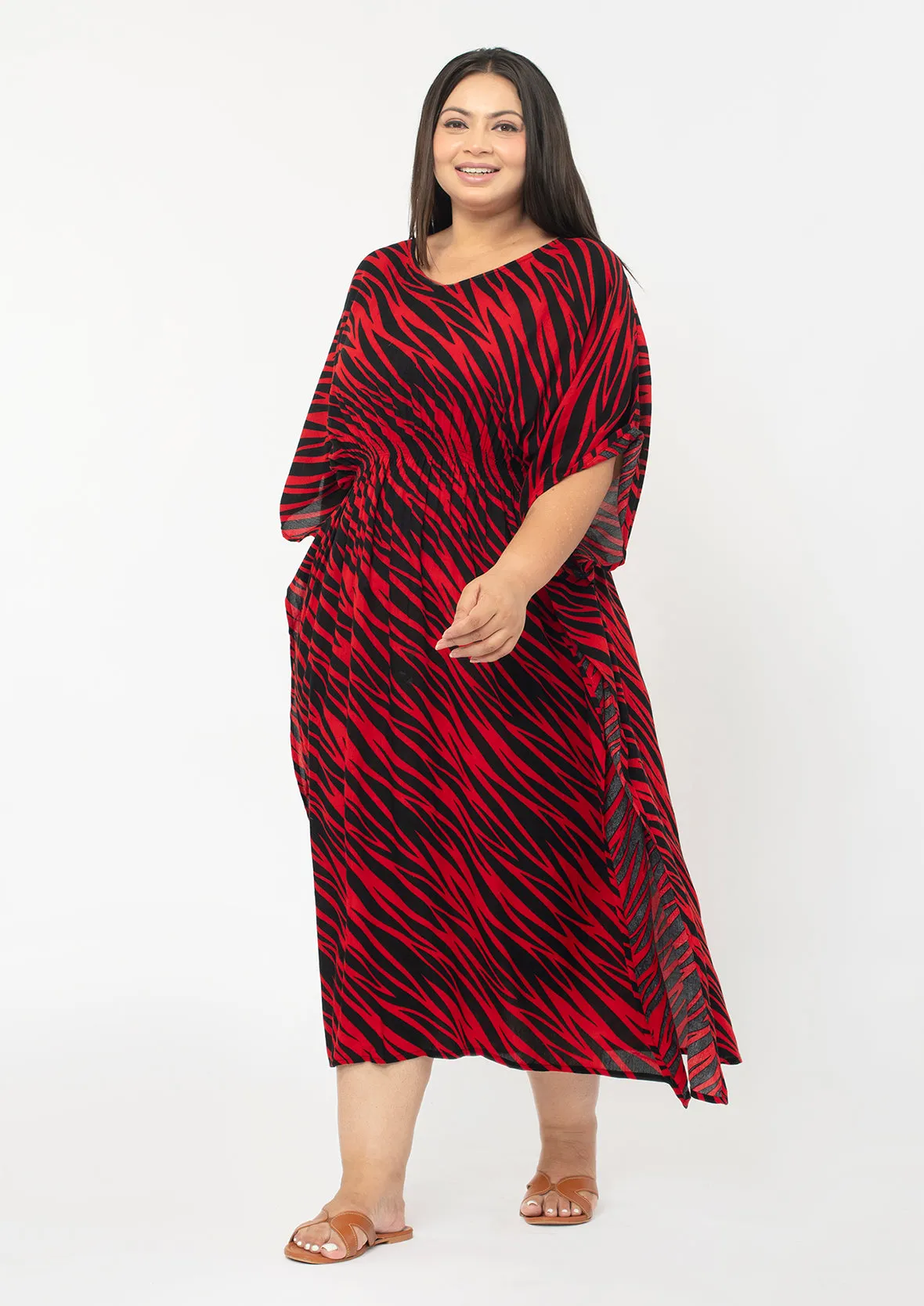 Printed Midi Kaftan Dress