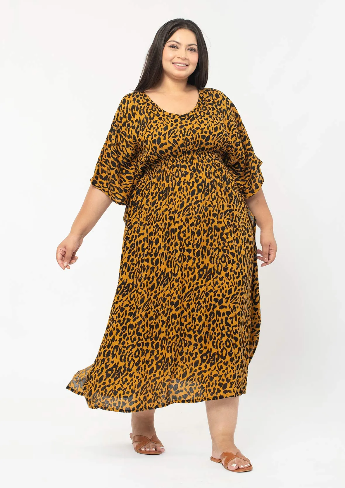 Printed Midi Kaftan Dress