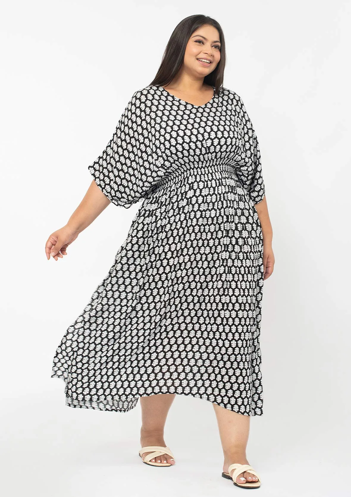 Printed Midi Kaftan Dress