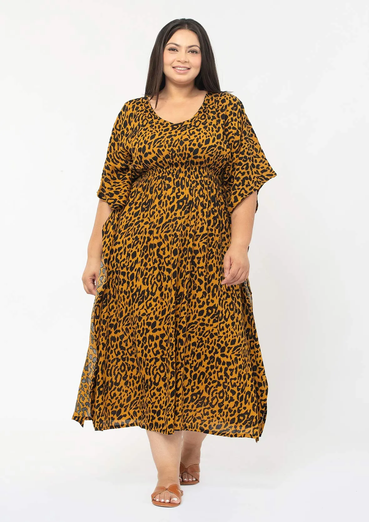 Printed Midi Kaftan Dress