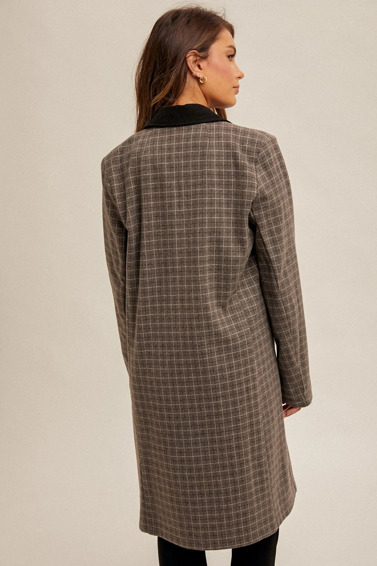 Refined Rebel Checkered Long Coat