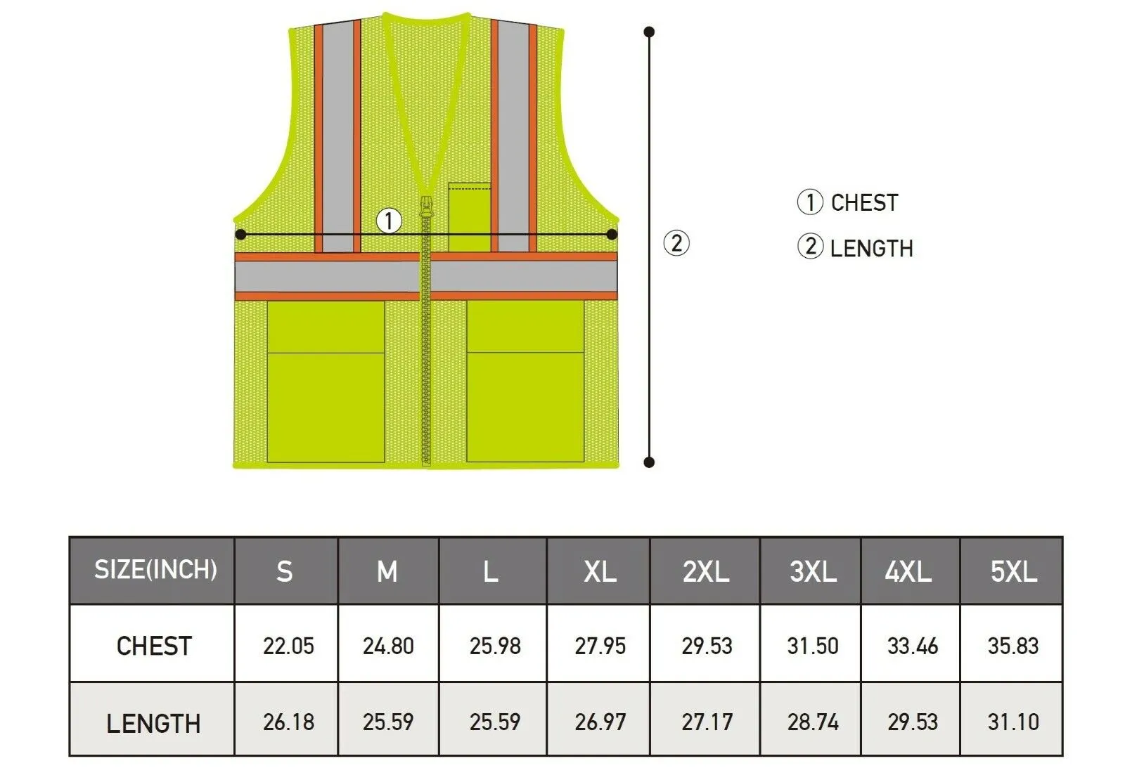 Reflective Safety Work Vest High Visibility Pockets Construction Traffic 1 PACK