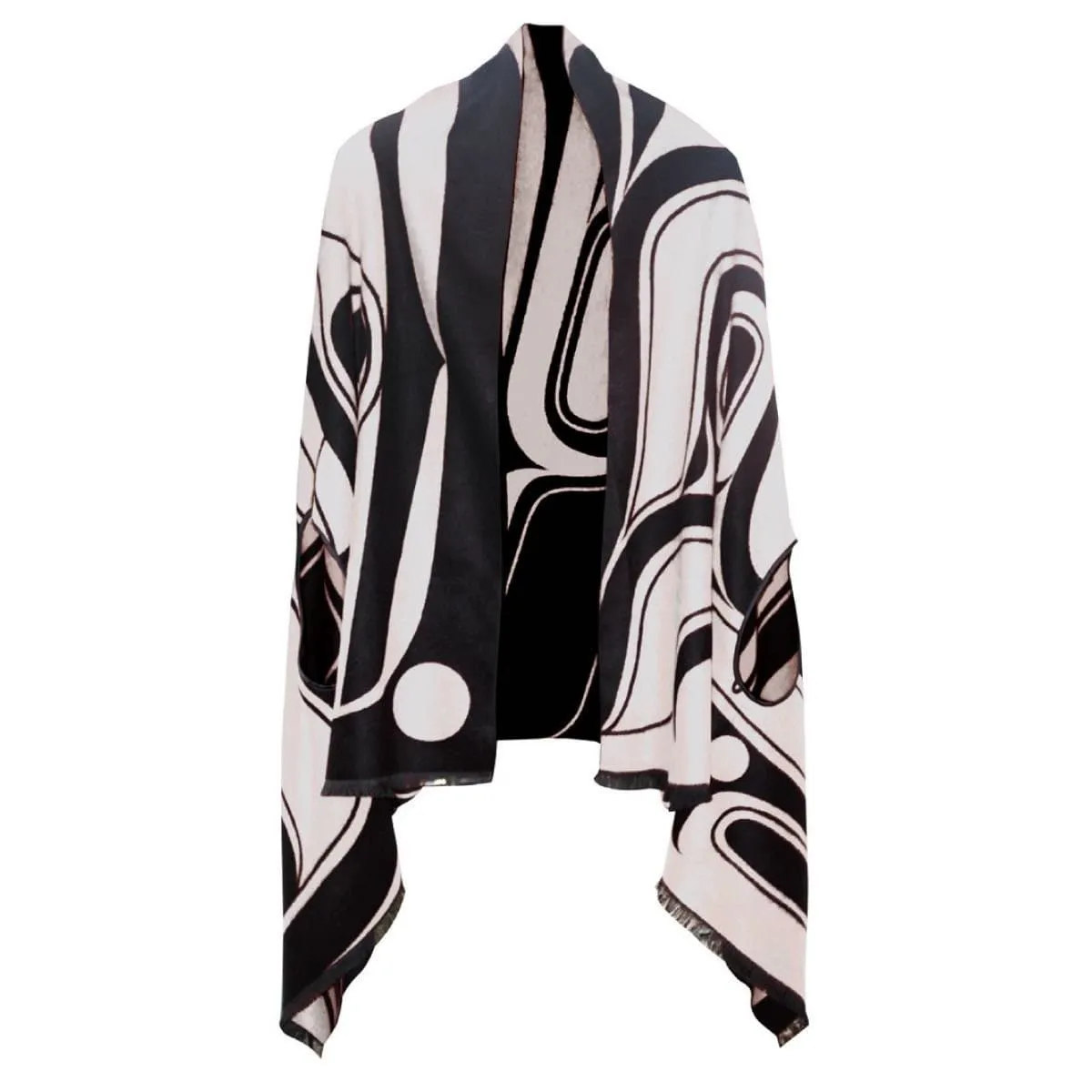 Reversible Fashion Cape - Tradition by Ryan Cranmer (Black/White)