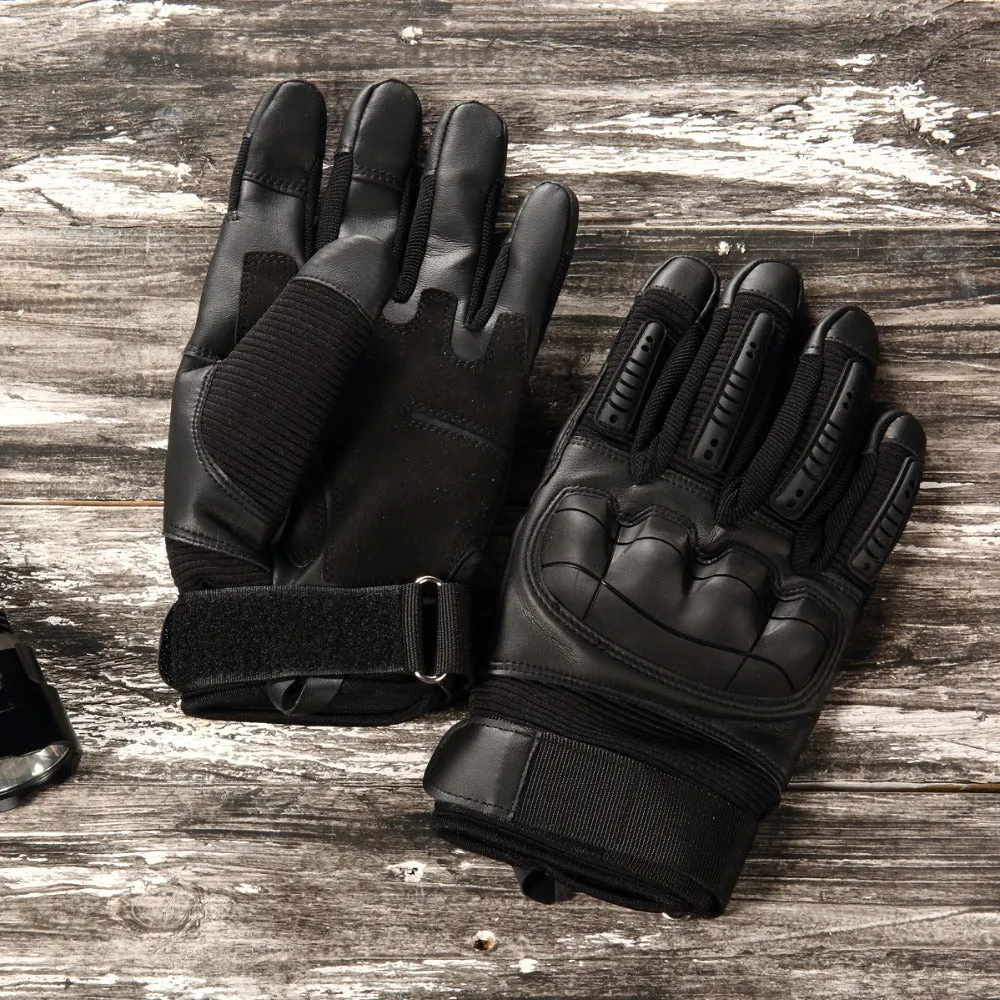 Rubber Hard Knuckle Full Finger Gloves