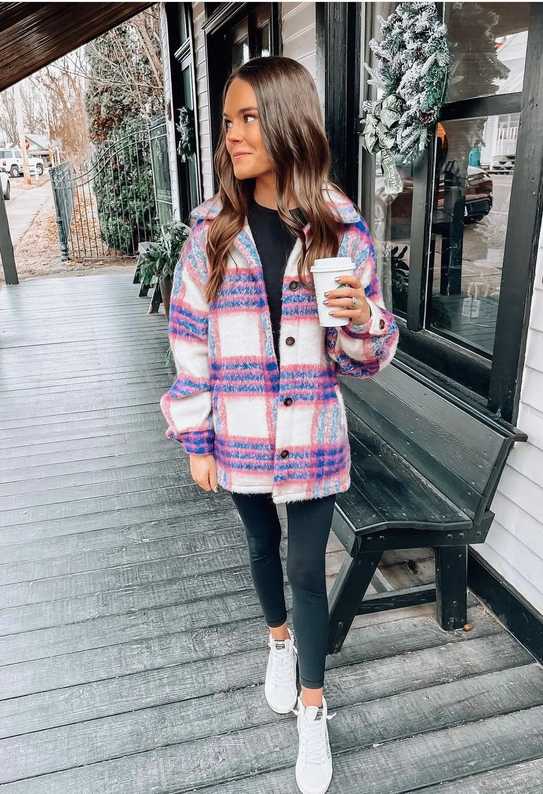 Sawyer Pink Plaid Oversized Shacket