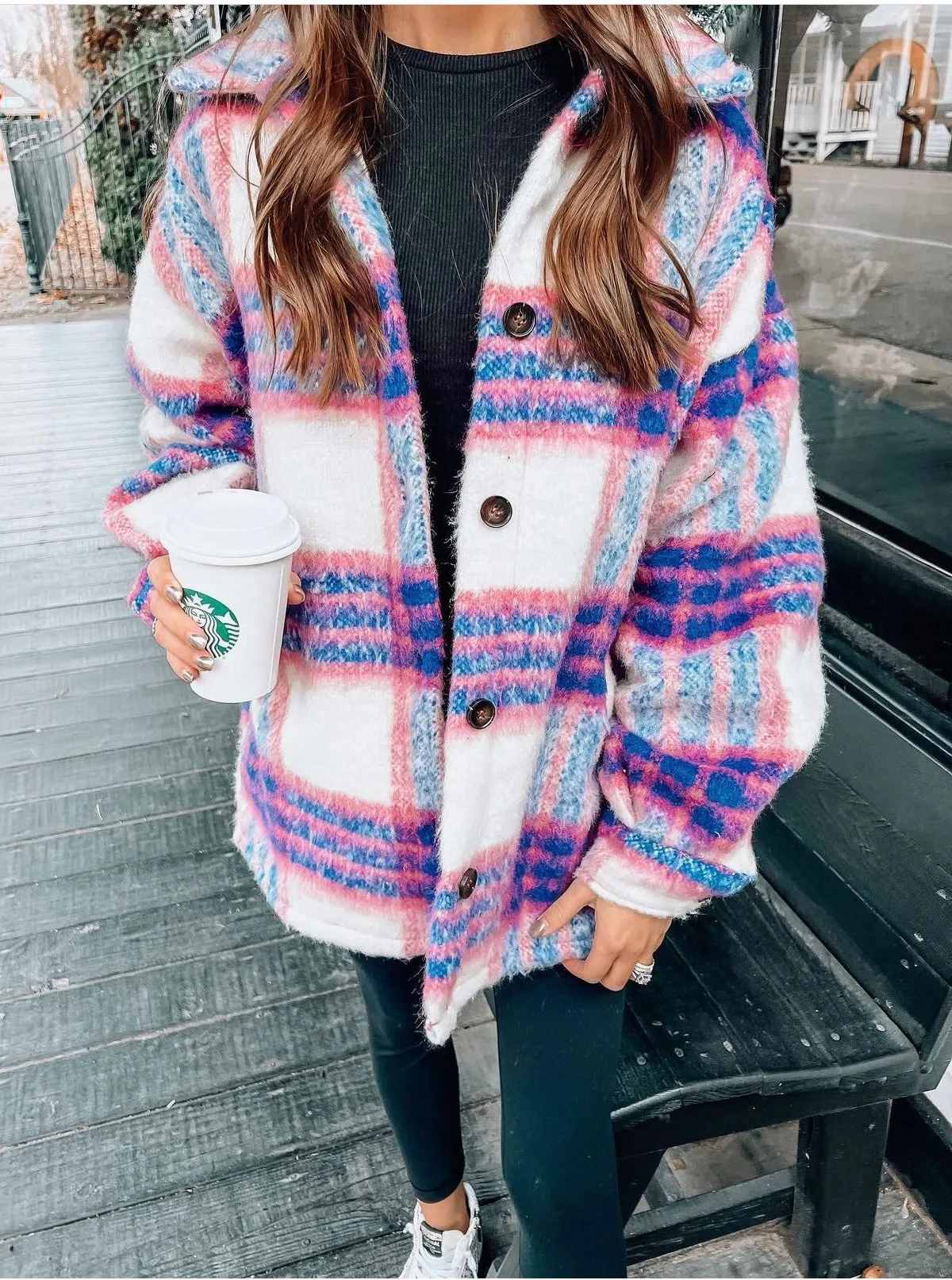 Sawyer Pink Plaid Oversized Shacket