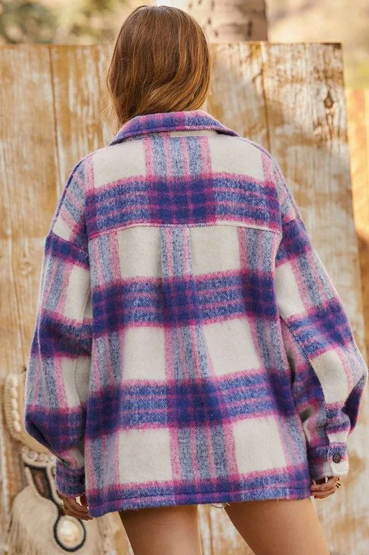 Sawyer Pink Plaid Oversized Shacket