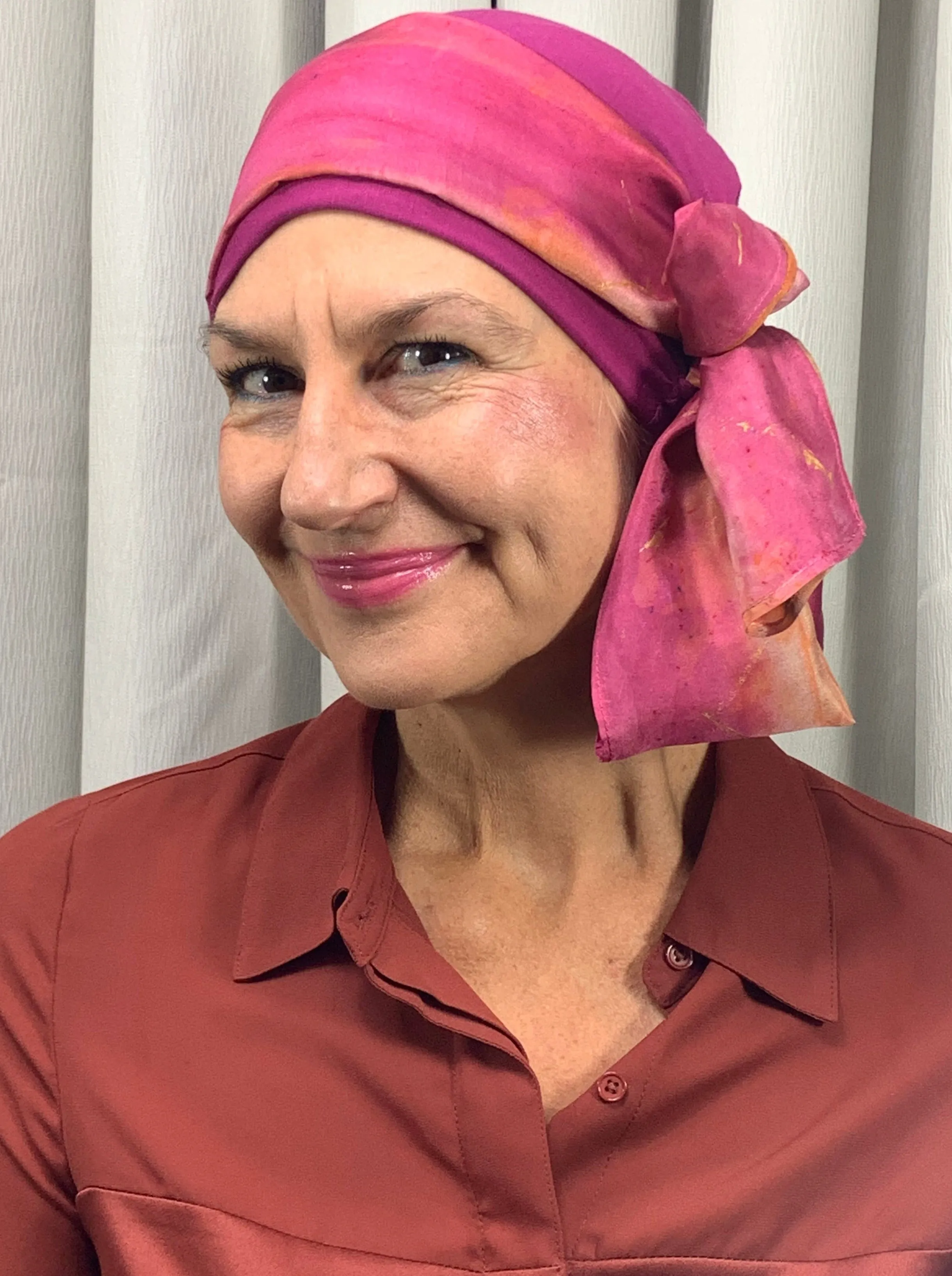 Sayshells Reversible Turban with Silk Scarf - Sienna