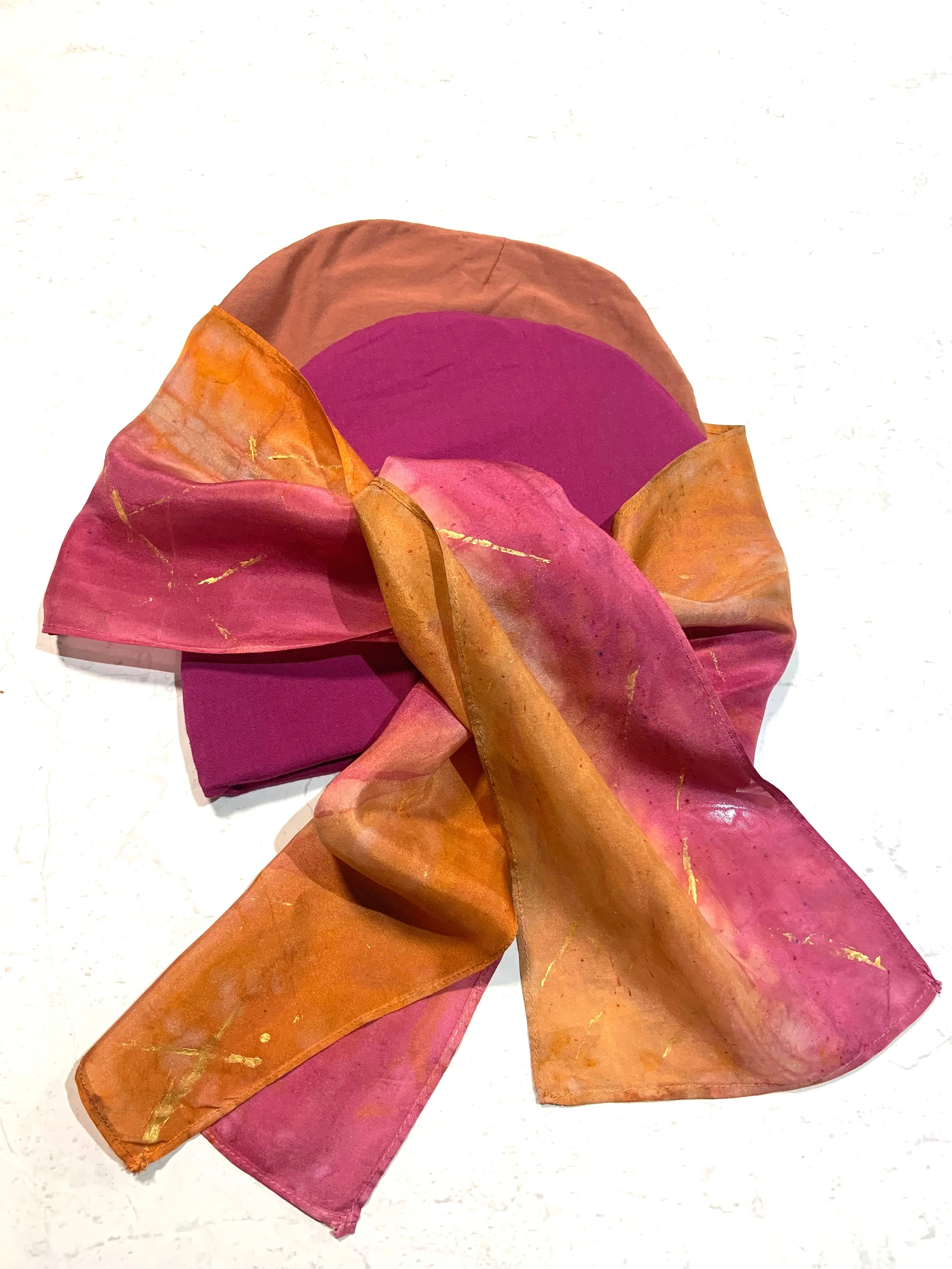 Sayshells Reversible Turban with Silk Scarf - Sienna