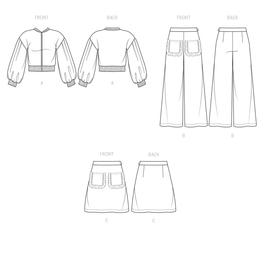 Simplicity Pattern S9654 Child's Jacket Pants & Skirt