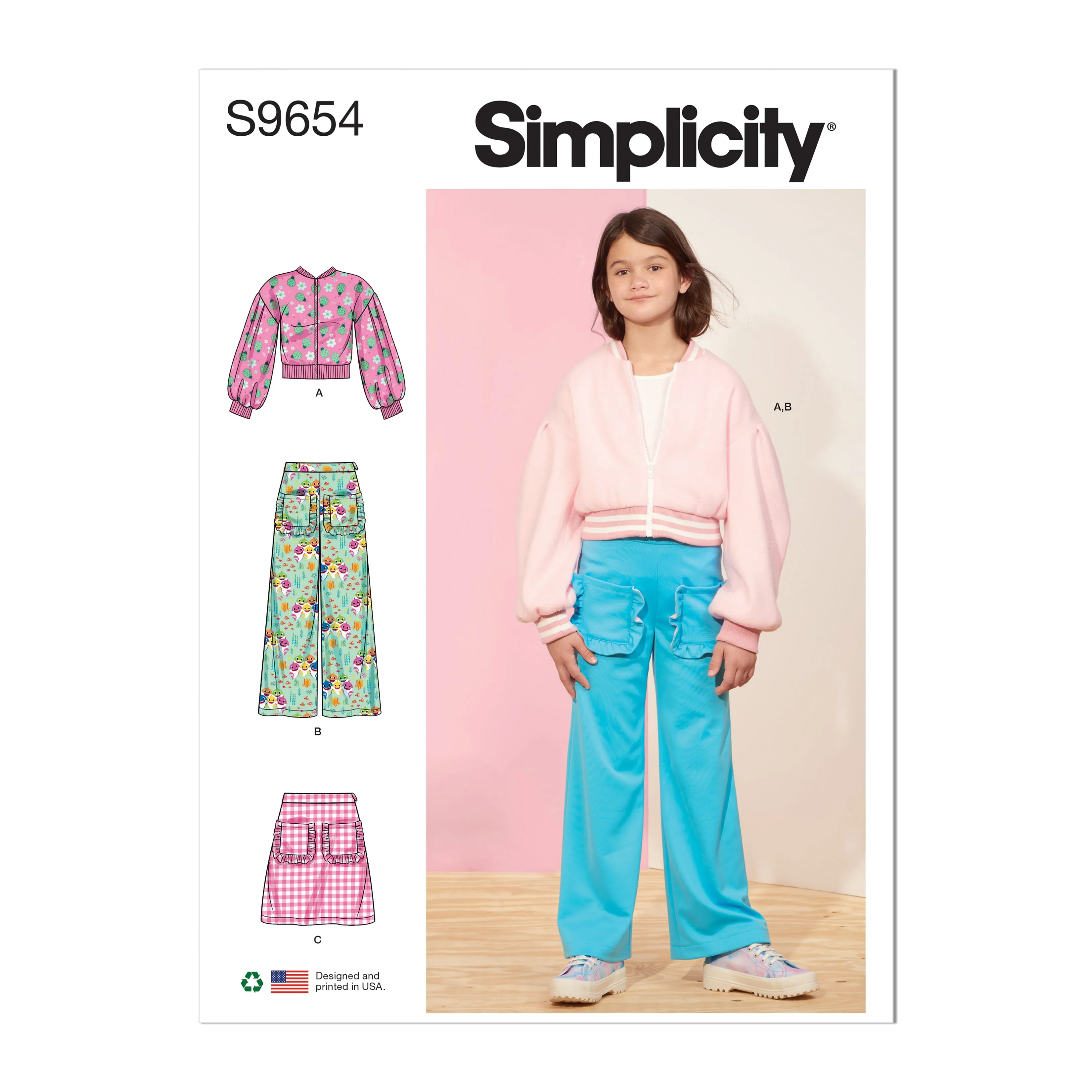 Simplicity Pattern S9654 Child's Jacket Pants & Skirt