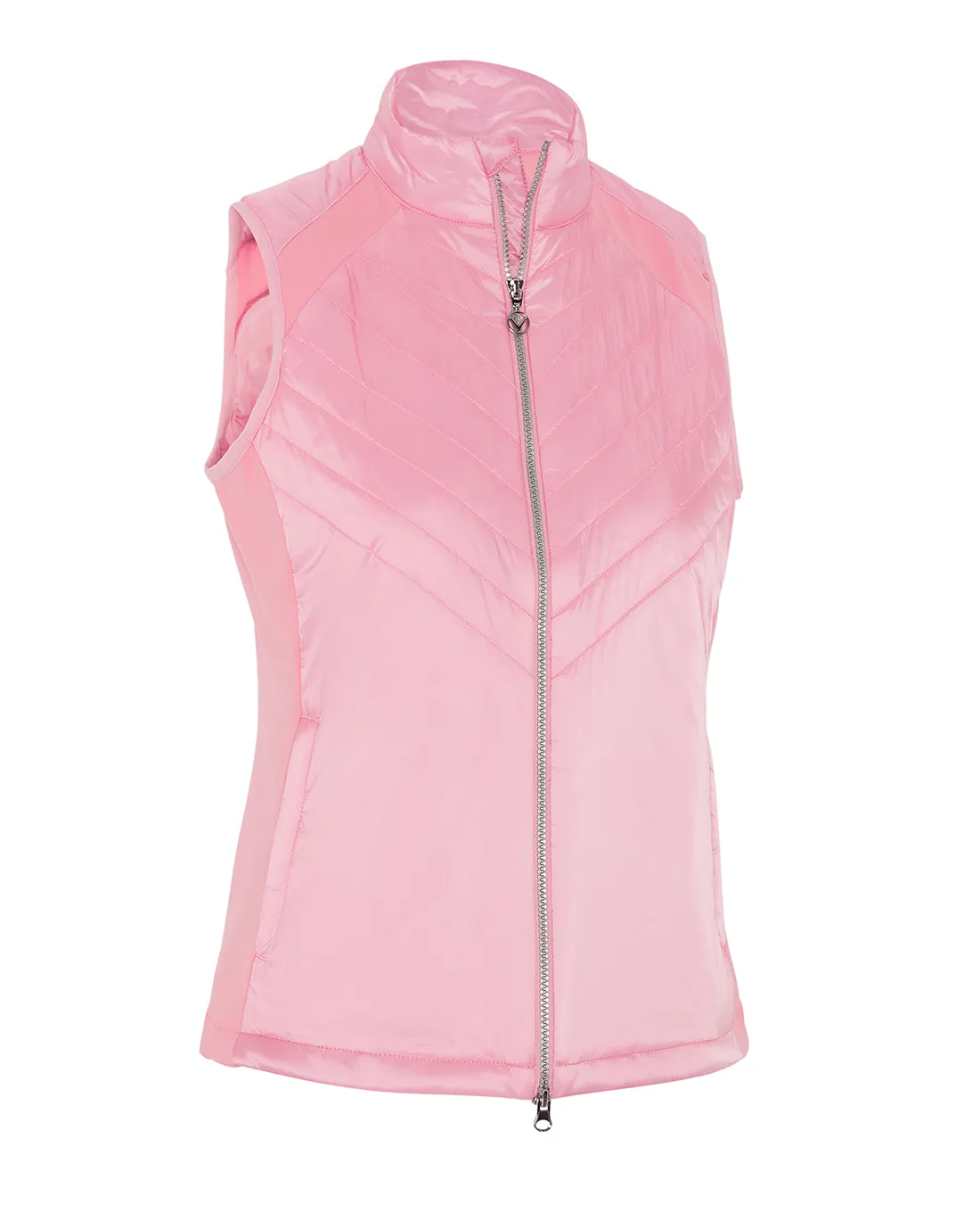 SIZE S - CALLAWAY Engineered Thermal Chev Quilted Vest D024 Pink Nectar