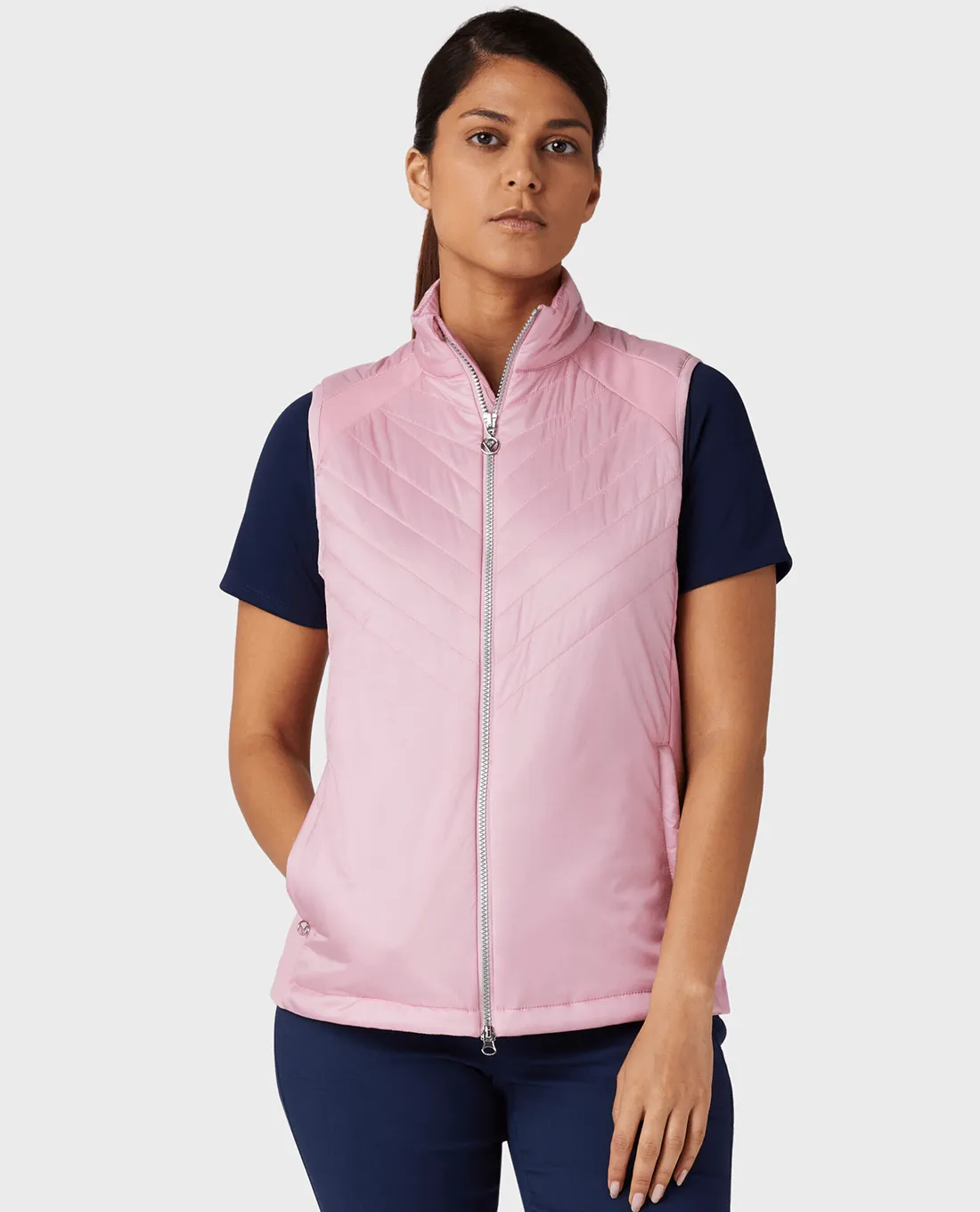 SIZE S - CALLAWAY Engineered Thermal Chev Quilted Vest D024 Pink Nectar