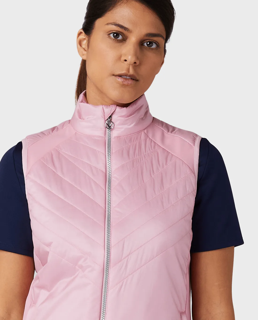 SIZE S - CALLAWAY Engineered Thermal Chev Quilted Vest D024 Pink Nectar