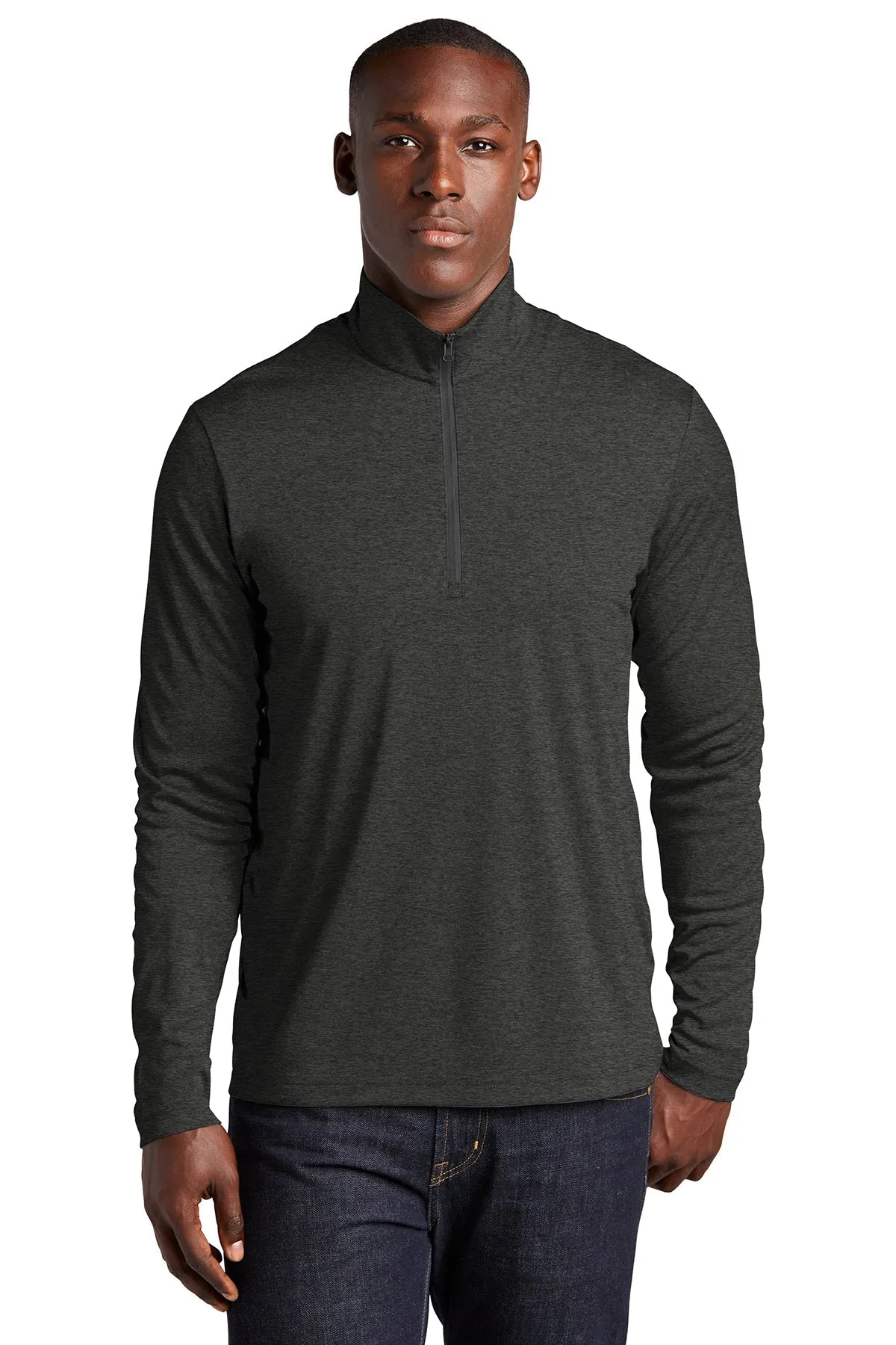 Sport-Tek Endeavor Customized 1/4-Zip Pullovers, Black Heather