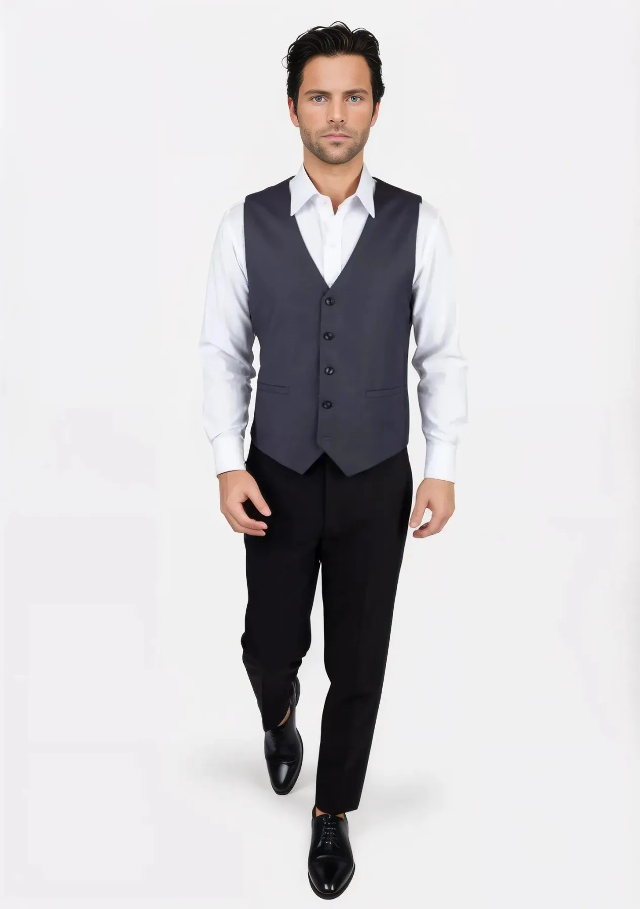 Steel Grey Twill Vest