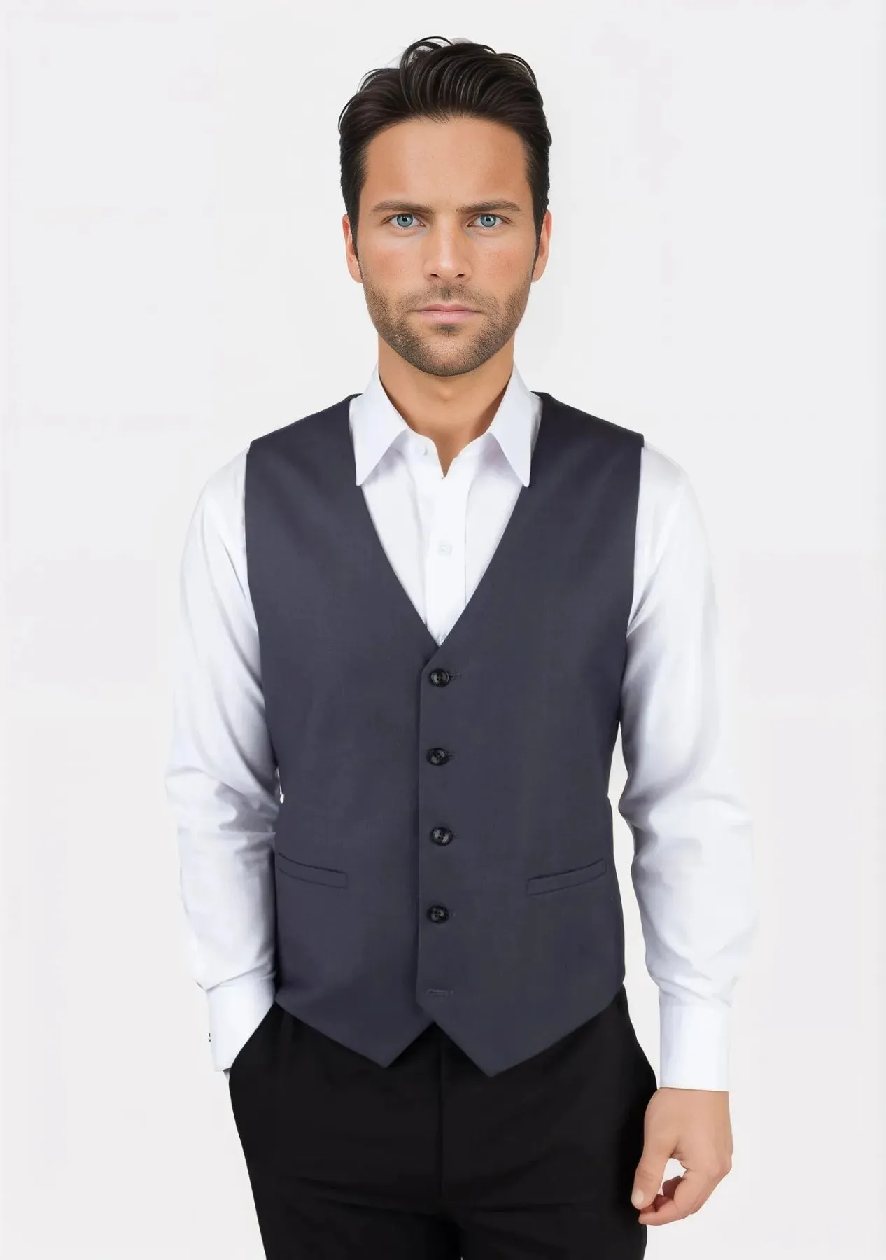 Steel Grey Twill Vest