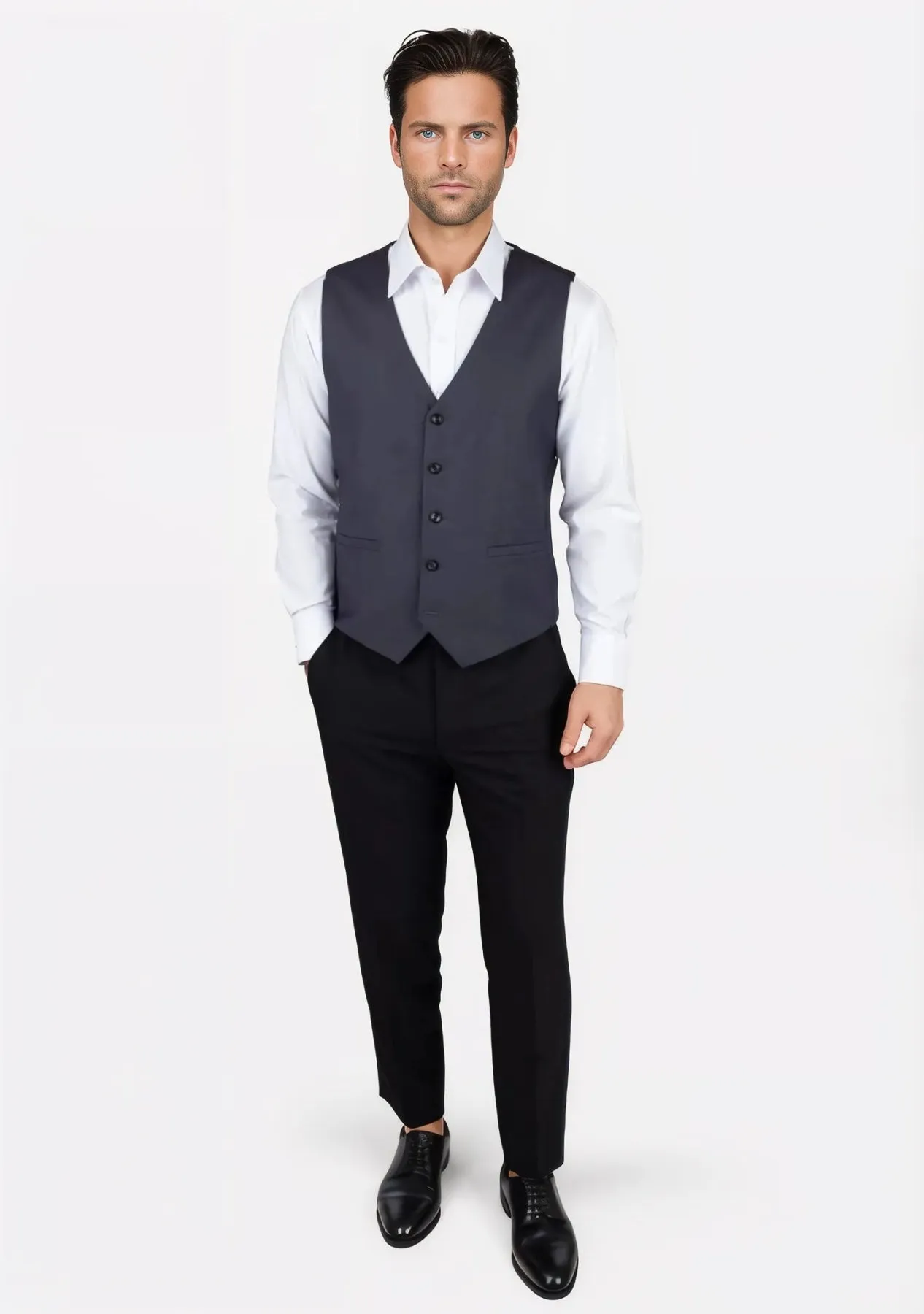 Steel Grey Twill Vest