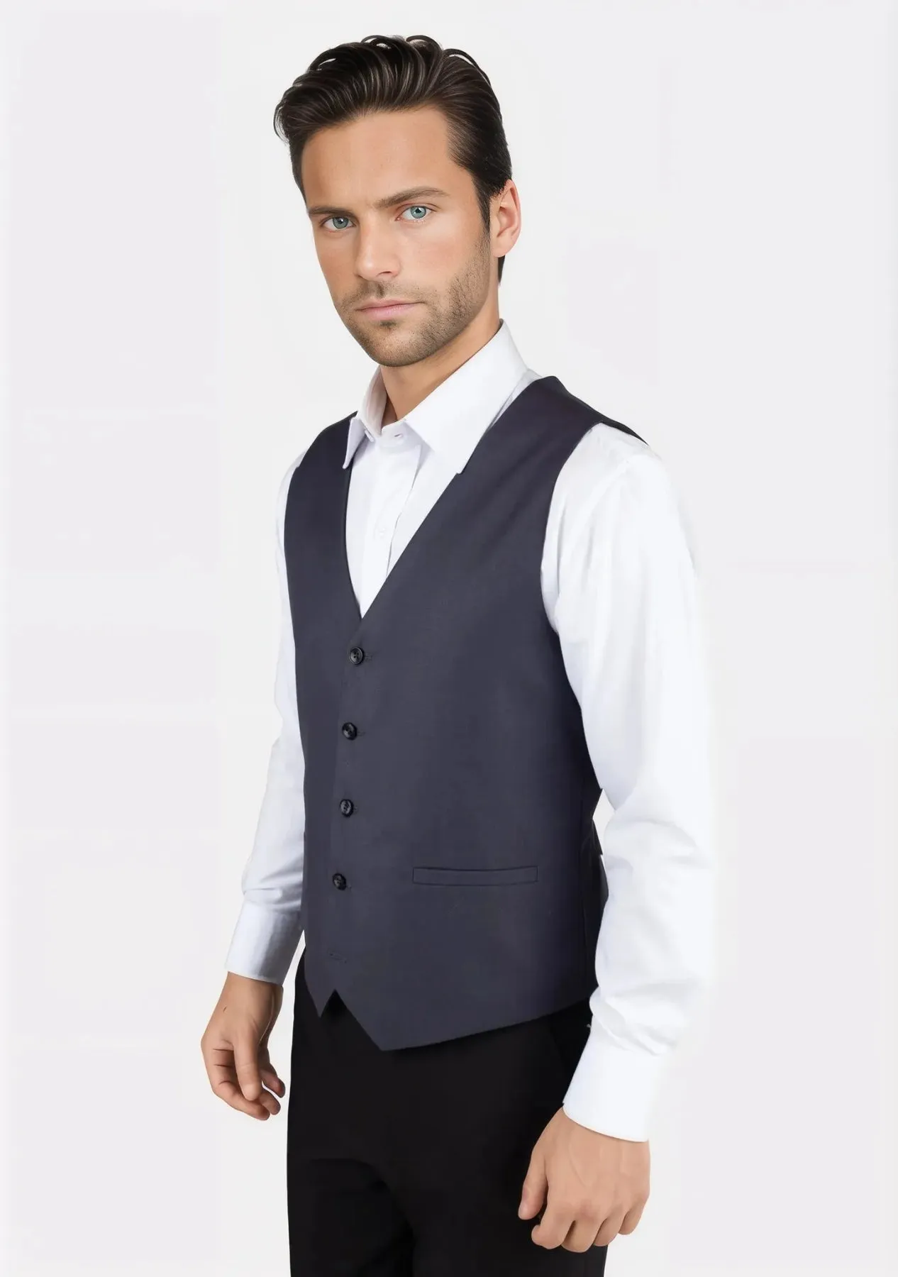 Steel Grey Twill Vest