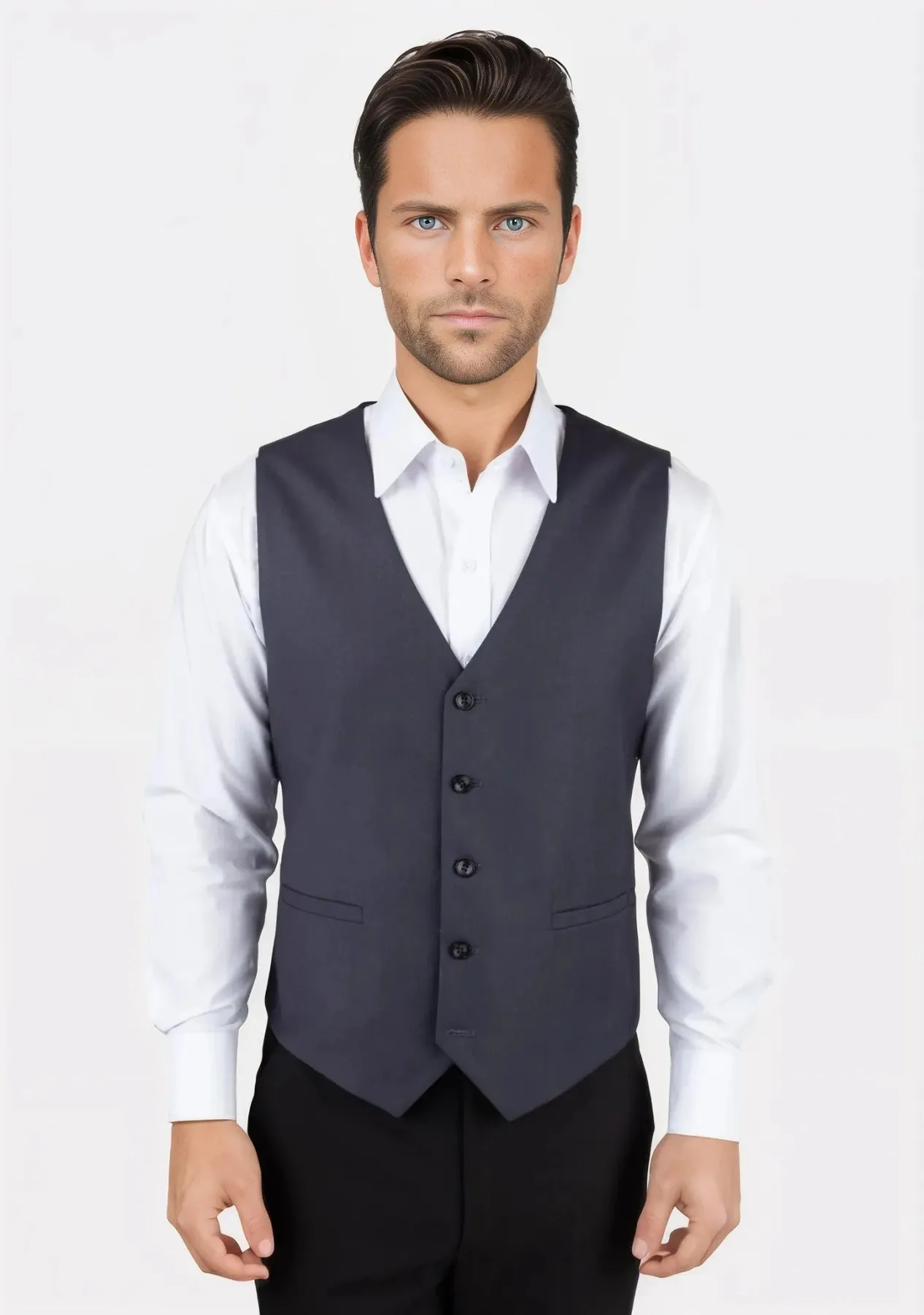 Steel Grey Twill Vest