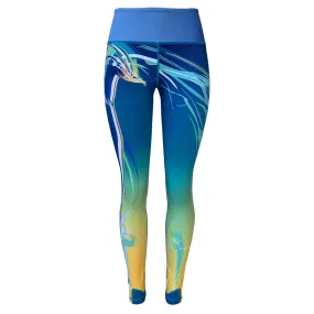 Swim Leggings for Women UPF 50 | Mystica - Yellow-Blue