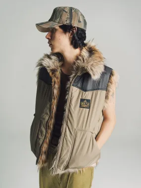 Tan Woolrich Reversible Puffer Vest