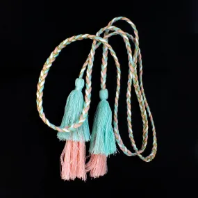 Tassel Multicolored Cotton Lurex Belt