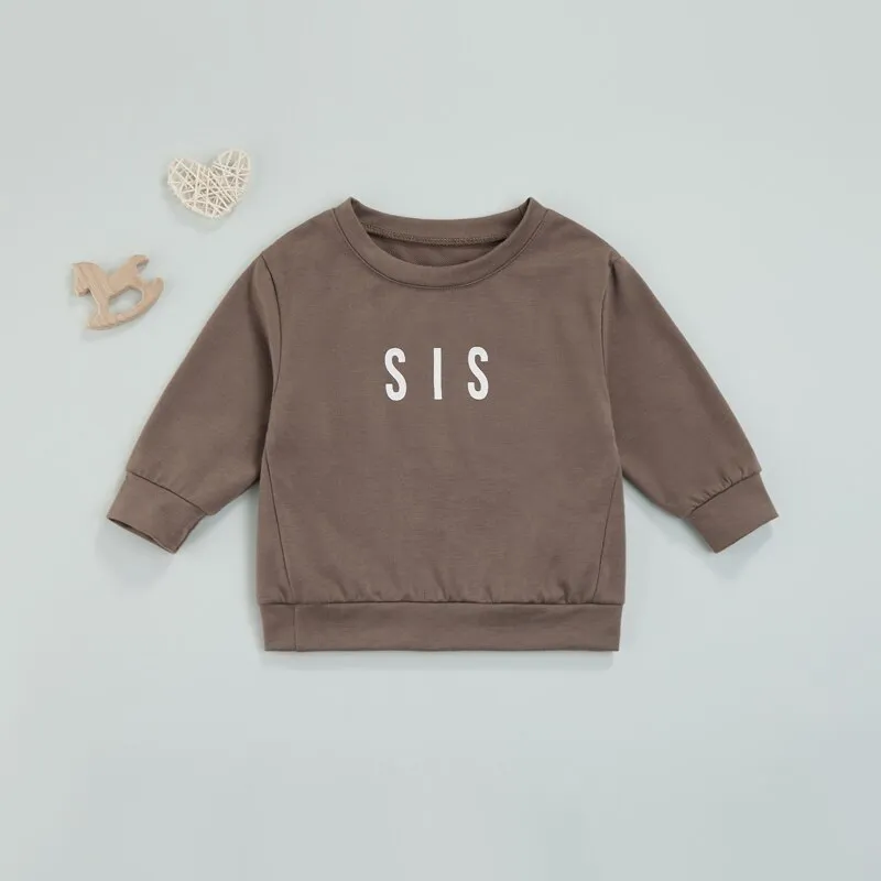 Toddler Solid Letter Print  Pullover