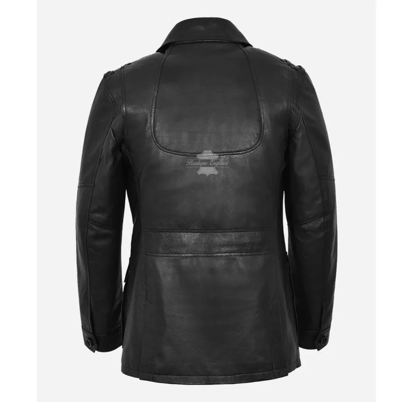 TROPIC SAFARI Mens Leather Jacket Blazer Style Leather Coat